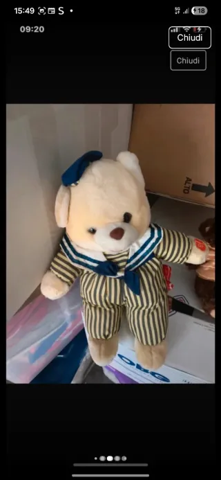 Peluche Orsetto con vestitino a quadri