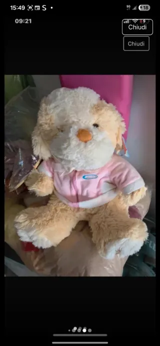 Peluche Orsetto con vestitino a quadri