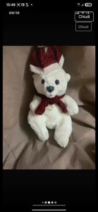 Peluche Orsetto con vestitino a quadri