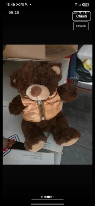 Peluche Orsetto con vestitino a quadri