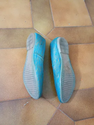 Bailarinas Turquesa y Dorado Talla 38