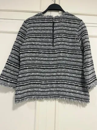 Top Mango Rayas Flecos