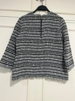 Top Mango Rayas Flecos