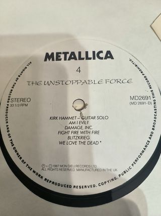 Metallica Vinile The Unstoppable Force