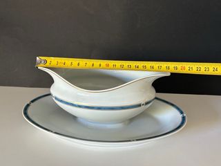 🇫🇷 Limoges Salsera Porcelana Azul y Blanca