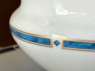 🇫🇷 Limoges Salsera Porcelana Azul y Blanca