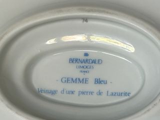 🇫🇷 Limoges Salsera Porcelana Azul y Blanca