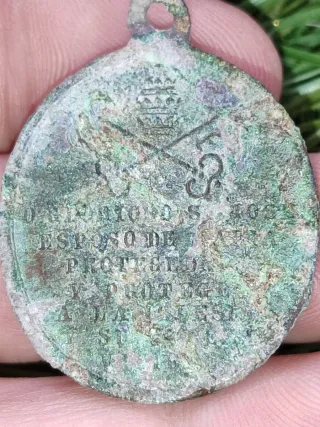 Medalla religiosa antigua San José