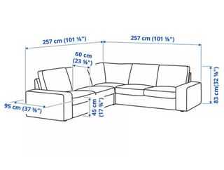 Sofá Rinconera Ikea Kivik 6px Gris+4 reposacabezas