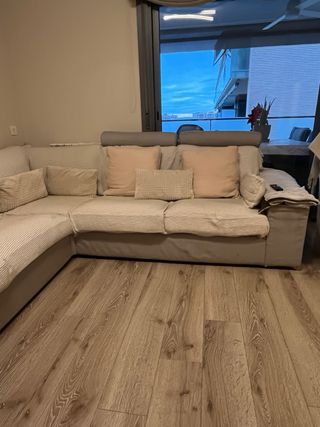 Sofá Rinconera Ikea Kivik 6px Gris+4 reposacabezas