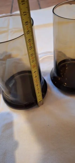 Lotto 2 vasi vetro fumé vintage