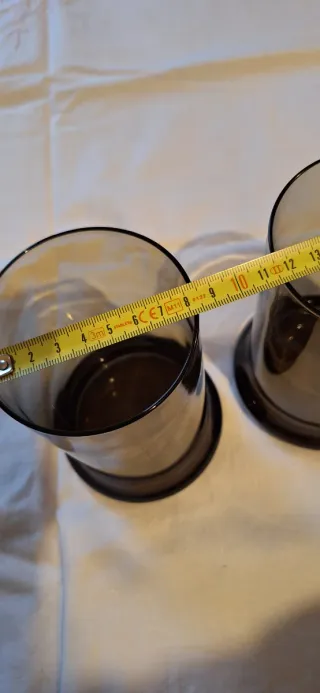 Lotto 2 vasi vetro fumé vintage