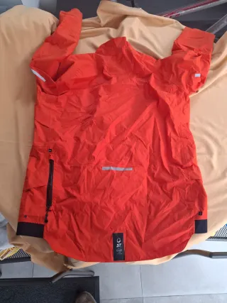 Chaqueta impermeable ciclismo naranja Talla L