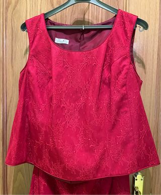 Conjunto rojo de encaje