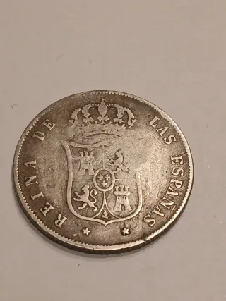 Moneda 20 Centavos Isabel II 1868
