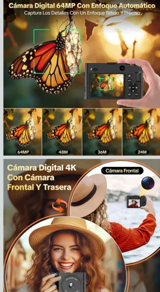 Cámara Digital 4K Negra