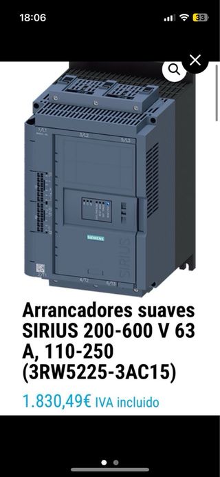 Arrancador Suave Siemens SIRIUS 3RW5225