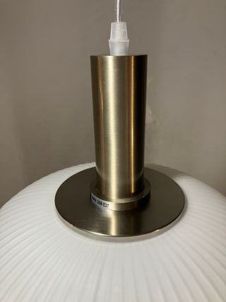 Lampadario metallo vetro bianco d.30