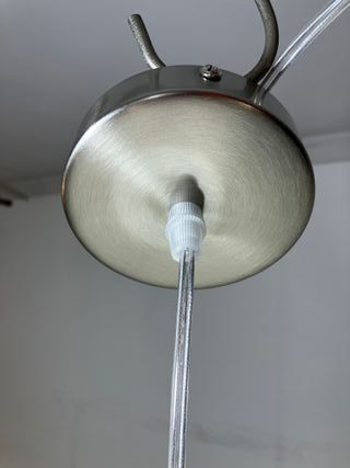 Lampadario metallo vetro bianco d.30