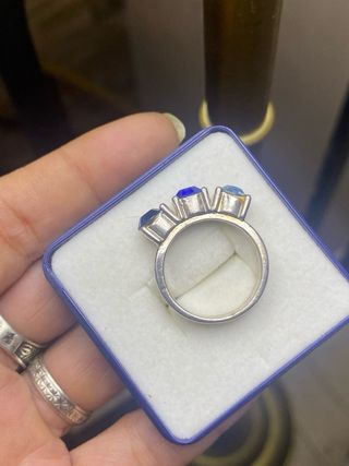 Anillo Plata con Piedras Azules