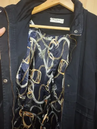 Chaqueta larga  azul mujer