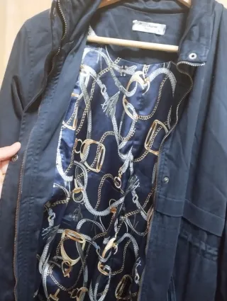 Chaqueta larga  azul mujer