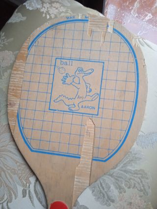 AÑOS 70 ANTIGUA RAQUETA PALETA DE MADERA TENIS