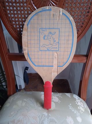AÑOS 70 ANTIGUA RAQUETA PALETA DE MADERA TENIS