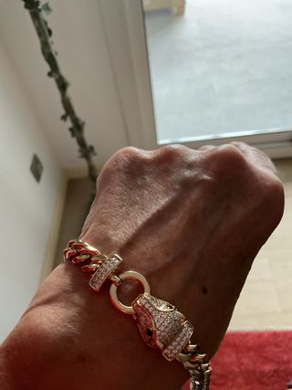 Conjunto de baño oro, collar y pulsera.