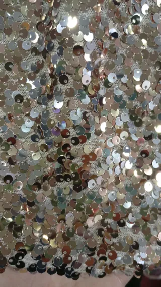 Liquidación: falda lentejuelas negro y plata