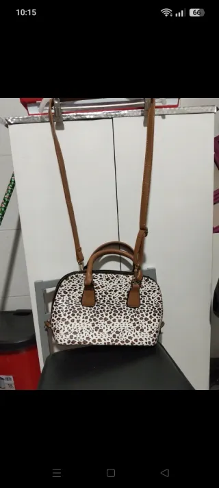 Bolso de mano y hombro estampado animal print