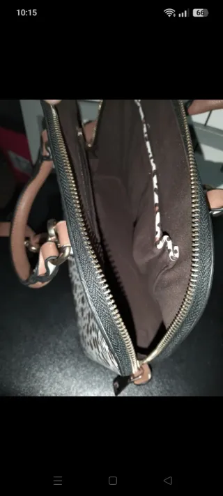 Bolso de mano y hombro estampado animal print