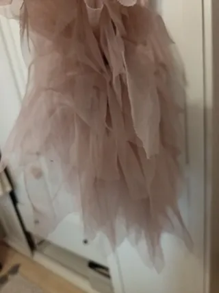 Vestido fiesta niña rosa tul talla 11/12 años