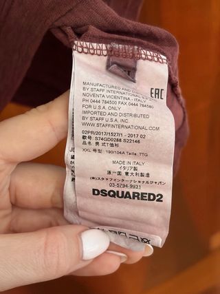 Maglia Dsquared2 XXL Bordeaux Logo Albero