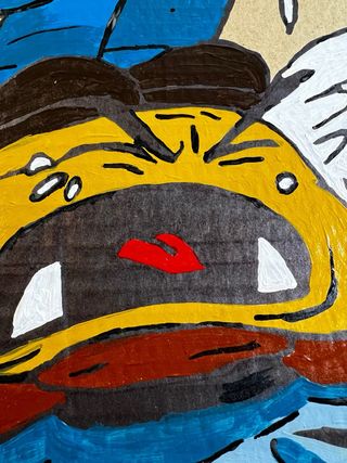 Cartón pintado Luigi vs Goomba medidas: 52x36