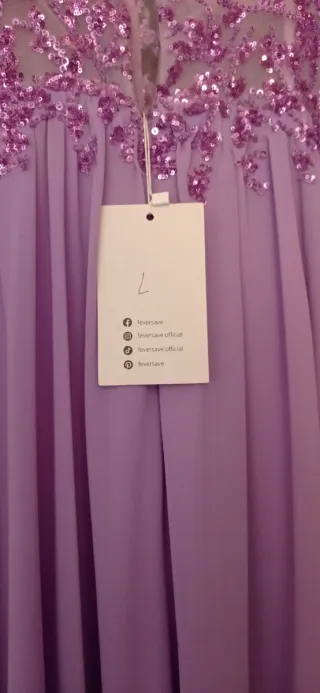 Vestido lila lentejuelas fiesta