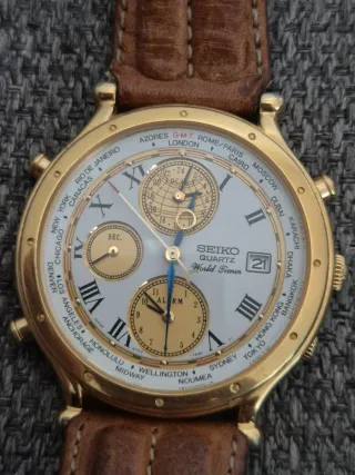 Orologio Seiko World Timer Oro Quarzo