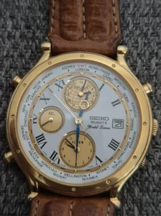 Orologio Seiko World Timer Oro Quarzo