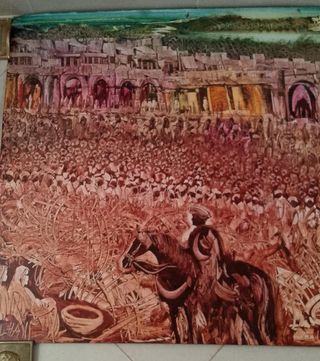 Cuadro abstracto pintado a mano