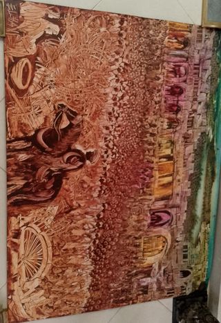 Cuadro abstracto pintado a mano