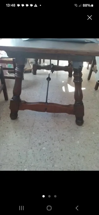 Mesa de comedor madera y forja