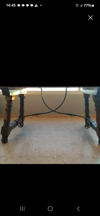 Mesa de comedor madera y forja