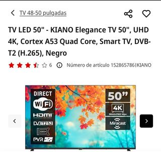 TV LED 50 Kiano Elegance UHD 4K