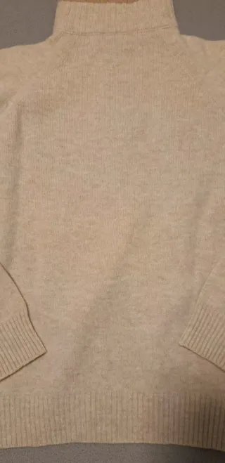 Camisola Burberry Lã Bege Meia-Zip