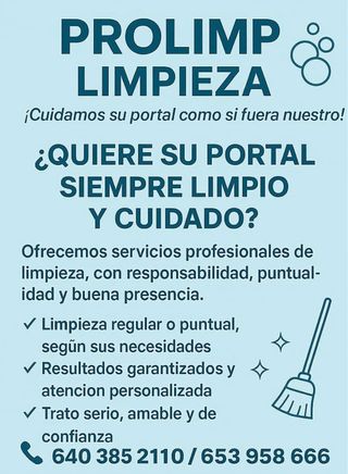 Limpieza de portales por horas