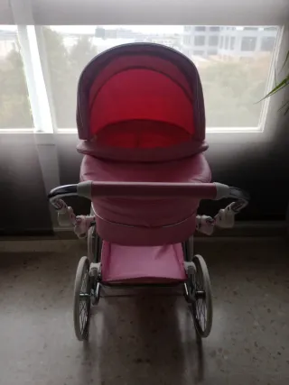 Carrito de muñecas rosa Bytax
