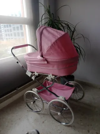 Carrito de muñecas rosa Bytax