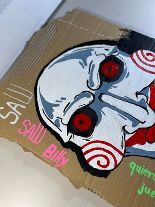 Cartón pintado Billy Saw medidas: 53x37