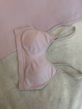 Conjunto lila rosado top + camiseta oversize