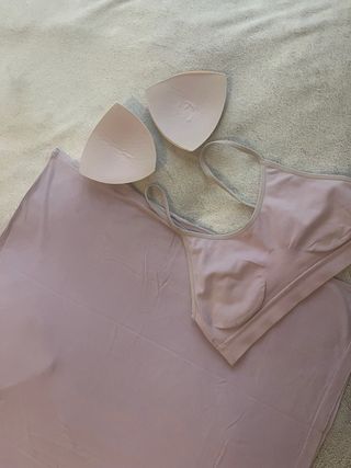 Conjunto lila rosado top + camiseta oversize